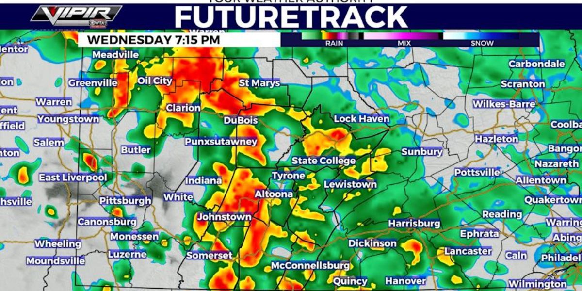 Flood Watch Issued for Western Pennsylvania Amid Heavy Rainfall